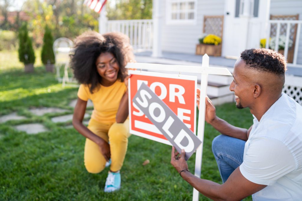 Young couple buying a new house Young couple buying a new house